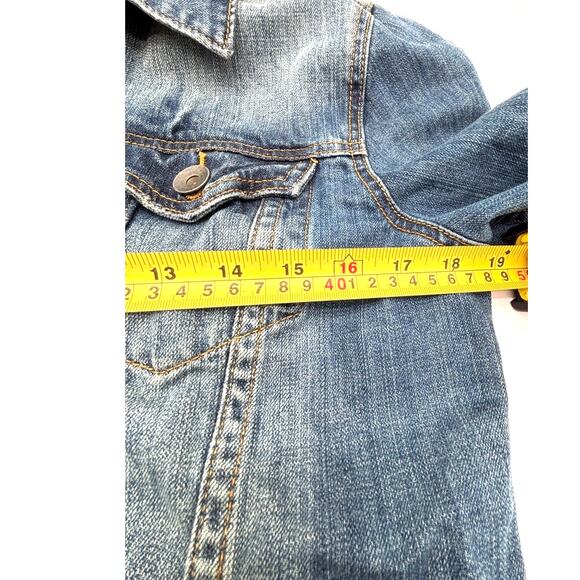 Red Camel Men's Distressed Denim Trucker Jacket - Size M - Faded Jean Jacket - Picture 7 of 11